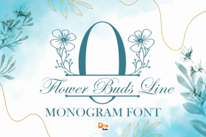 Flower Buds Line Monogram