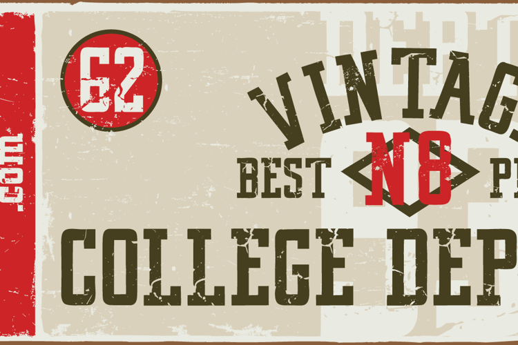 VINTAGE COLLEGE DEPT WORN Font