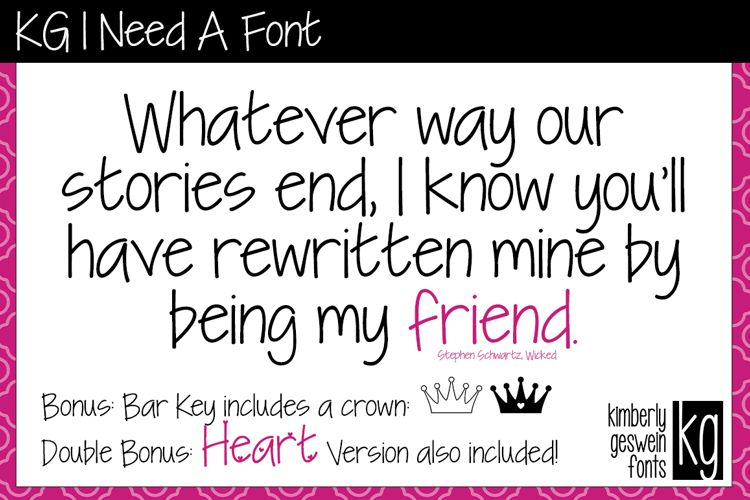 KG I Need A Font